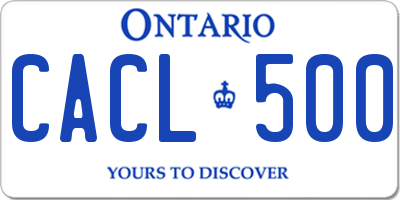 ON license plate CACL500