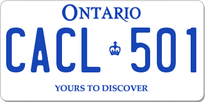 ON license plate CACL501