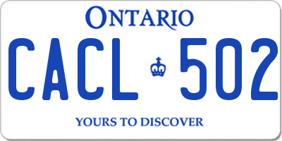 ON license plate CACL502