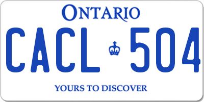 ON license plate CACL504