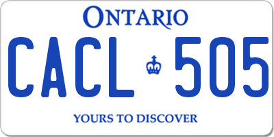 ON license plate CACL505