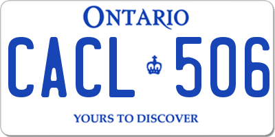 ON license plate CACL506