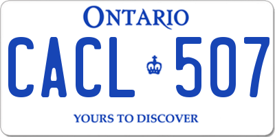 ON license plate CACL507