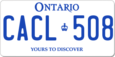 ON license plate CACL508