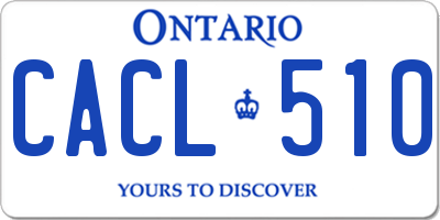 ON license plate CACL510