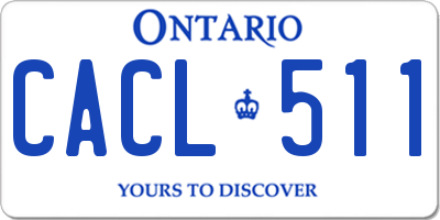 ON license plate CACL511