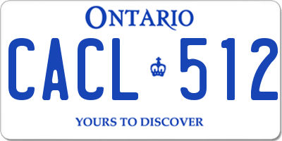 ON license plate CACL512