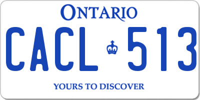 ON license plate CACL513