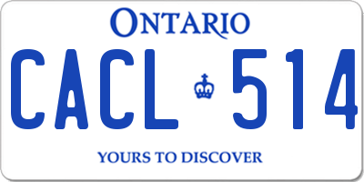 ON license plate CACL514