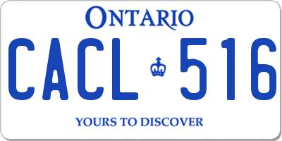 ON license plate CACL516