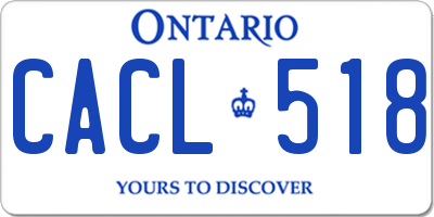 ON license plate CACL518