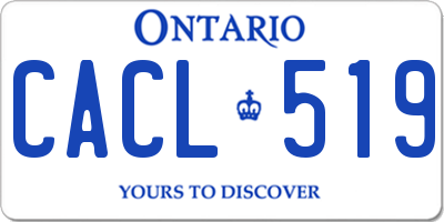 ON license plate CACL519