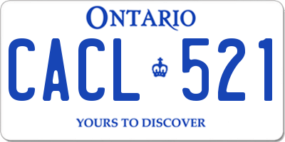 ON license plate CACL521