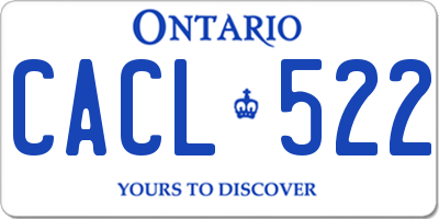 ON license plate CACL522