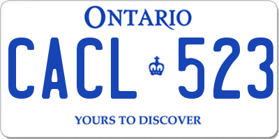 ON license plate CACL523