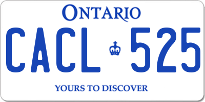 ON license plate CACL525