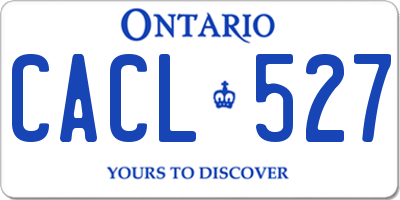 ON license plate CACL527