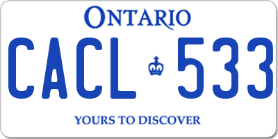 ON license plate CACL533