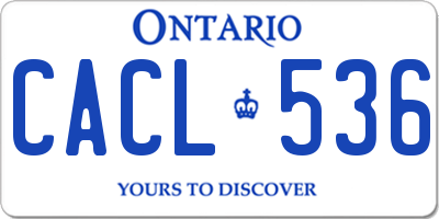 ON license plate CACL536