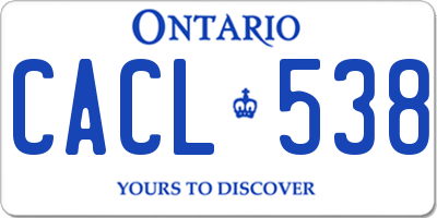 ON license plate CACL538