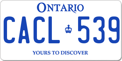 ON license plate CACL539