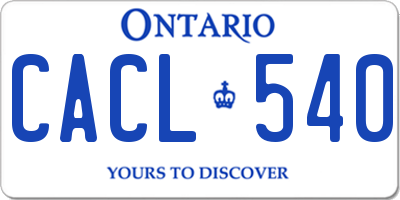 ON license plate CACL540