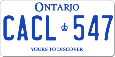 ON license plate CACL547