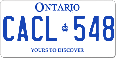 ON license plate CACL548