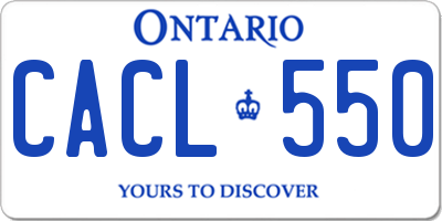 ON license plate CACL550