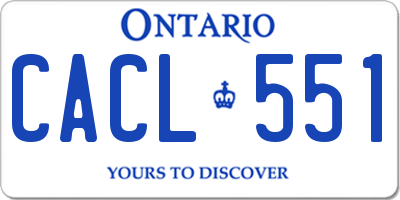 ON license plate CACL551