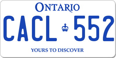 ON license plate CACL552