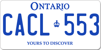 ON license plate CACL553