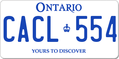 ON license plate CACL554