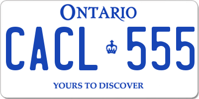 ON license plate CACL555