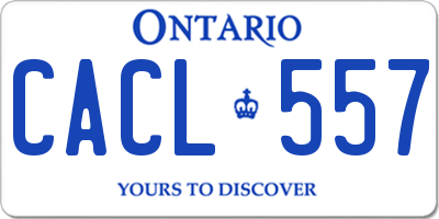 ON license plate CACL557