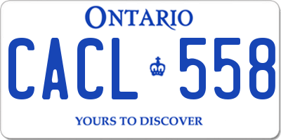 ON license plate CACL558