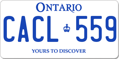 ON license plate CACL559