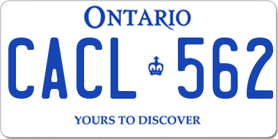 ON license plate CACL562