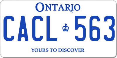 ON license plate CACL563