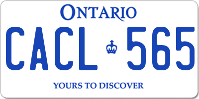 ON license plate CACL565