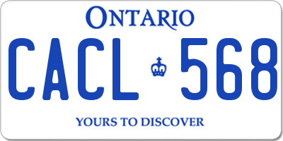 ON license plate CACL568