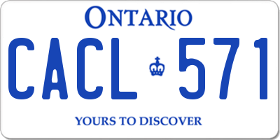 ON license plate CACL571