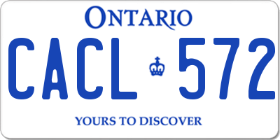 ON license plate CACL572