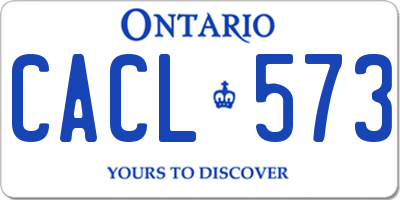 ON license plate CACL573