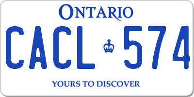 ON license plate CACL574