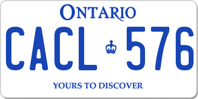 ON license plate CACL576