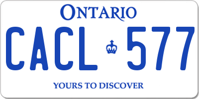 ON license plate CACL577