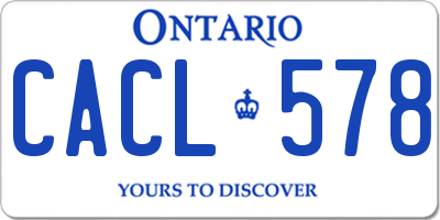 ON license plate CACL578