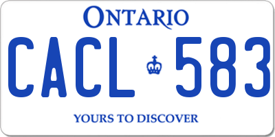 ON license plate CACL583