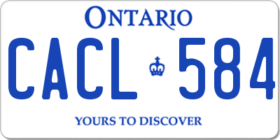 ON license plate CACL584